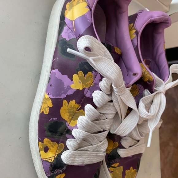 Coach- plum wildflower sneakers Size 8 - Picture 4 of 10